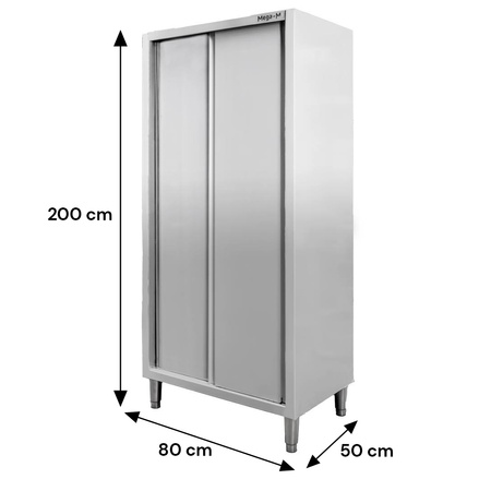 Szafa gastronomiczna przelotowa Mega-M 2-drzwiowa 80x50x200 cm stal nierdzewna