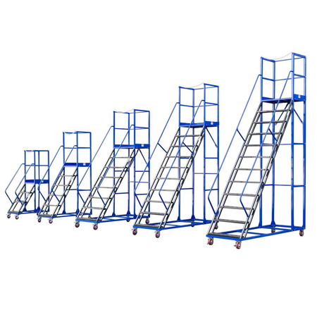 Drabina magazynowa przejezdna pomost magazynowy Mega-M STANDARD H-250 cm 10 stopni