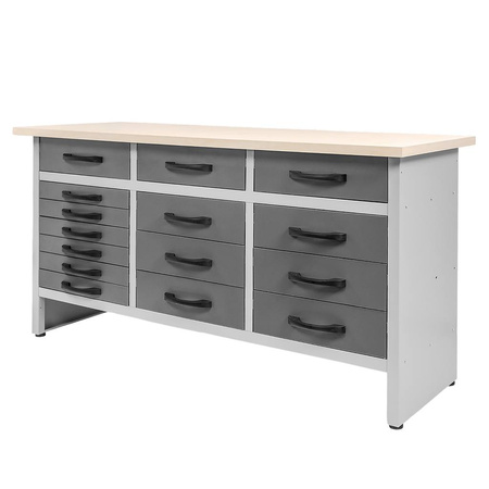 Stół warsztatowy z 15 szufladami Mega-M HANDYMAN S-160 cm G-60 cm H-85 cm grafit