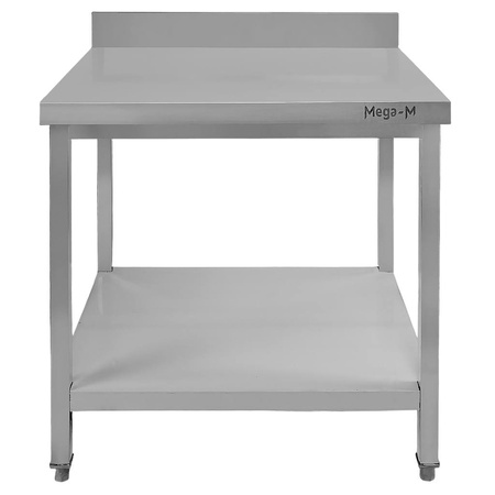 Stół gastronomiczny ze stali nierdzewnej przyścienny z półką Mega-M  80x60x85 cm