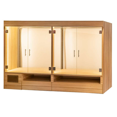 Regał na pieczywo przeszklony oświetlenie LED Mega-M H-193 cm L-257 cm G-62 cm Coco Bolo