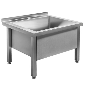 Basen gastronomiczny spawany jednokomorowy niski Mega-M 70x60x50 cm stal nierdzewna