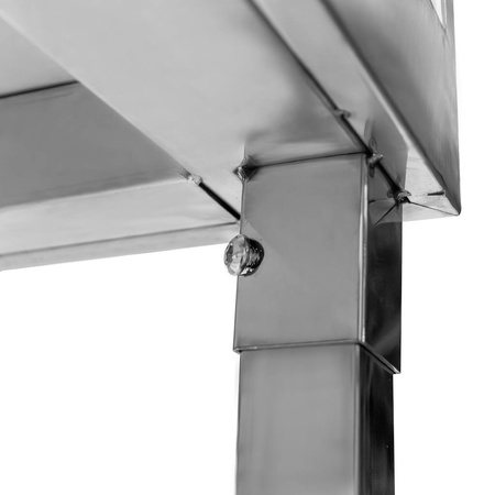 Stół ze stali nierdzewnej przyścienny z płytą polietylenową,i półką Mega-M S-100 cm G-70 cm H-85 cm N