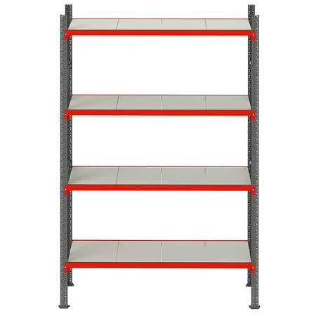 Regał magazynowy 4-półkowy Mega-M FORTIS H-240 cm L-217 cm G-50 cm moduł bazowy N
