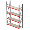 Regał magazynowy 4-półkowy Mega-M FORTIS H-200 cm L-217 cm G-60 cm moduł bazowy N