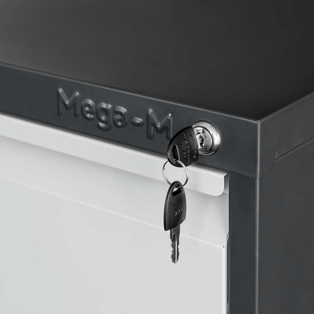 Szafka metalowa na dokumenty FURVERO W4S G/S kartotekowa 4 szuflady S-45 cm grafitowa szary front