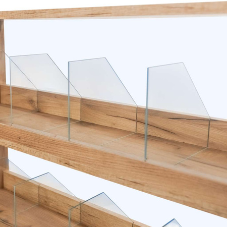 Witryna na cukierki przeszklona Mega-M H-127 cm L-106 cm G-30 cm dąb kraft/czarny