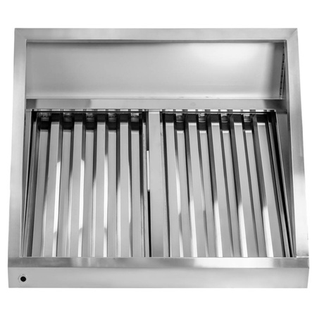 Okap gastronomiczny skośny z łapaczem tłuszczu Mega-M 120x100x50 cm stal nierdzewna