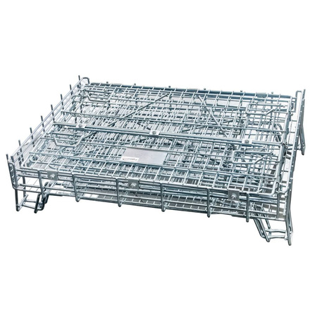 Pojemnik siatkowy Gitterbox S-114 cm G-84 cm H-98 cm oczko 5x11 cm składany z otwieranym bokiem ocynk N