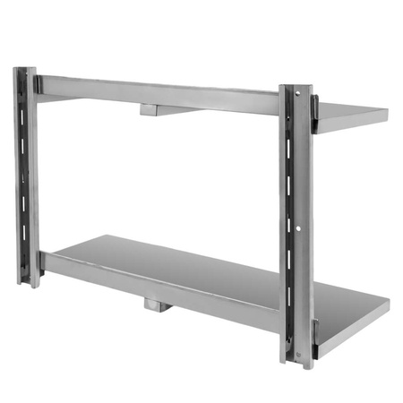 Półka wisząca podwójna ze stali nierdzewnej Mega-M S-90 cm G-30 cm H-60 cm N