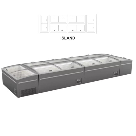 Zamrażarka Mega-M OZI i250 Automatyczne rozmrażanie S-250 cm G-85 cm H-87 cm N