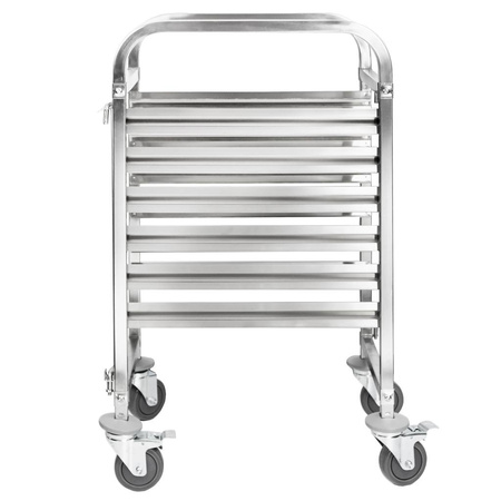 Wózek transportowy ze stali nierdzewnej  na pojemniki GN 6- półek Mega-M S-38 cm G-55 cm H-95 cm N