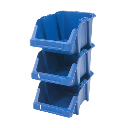 Pojemnik magazynowy kuweta warsztatowa Mega-M 15,5x25x12 cm plastikowy niebieski S - zestaw 25 szt.