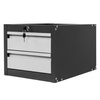 Szafka narzędziowa Mega-M do stołów warsztatowych  2 szuflady S-37 cm x G-48,6 cm x H-34 cm system 01 grafit/front szary N