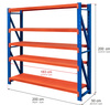 Regał metalowy magazynowy 5-półkowy Mega-M FORTIS LIGHT H-200 cm L-200 cm G-50 cm moduł bazowy