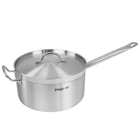 Rondel gastronomiczny wysoki z pokrywką Mega-M PRO 8l śr. 26 cm x h 14,5 cm N