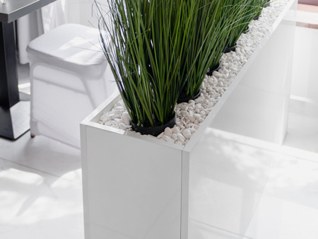 Skrzynia kwiatowa Mega-M H-70 cm L-135 cm G-30 cm Biel Mirror Gloss