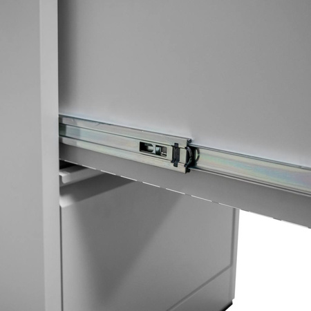 Szafka metalowa kartotekowa Mega-M J-3/S 3 szuflady A4 szara S-46 cm G-62 cm H- 103 cm skręcana N
