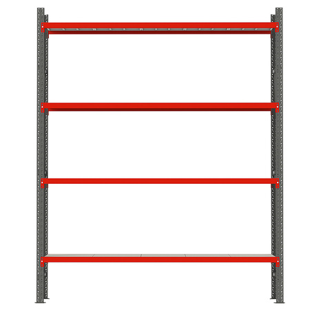 Regał metalowy magazynowy 4-półkowy Mega-M FORTIS H-240 cm L-267 cm G-50 cm moduł bazowy