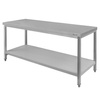 Stół ze stali nierdzewnej centralny z półką Mega-M S-150 cm G-70cm H-85 cm N