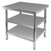 Stół gastronomiczny ze stali nierdzewnej centralny z 2 półkami Mega-M X STANDARD 80x60x85 cm