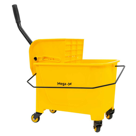 Wózek hotelowy do sprzątania Mega-M  jednowiaderkowy z prasą 20L żółty