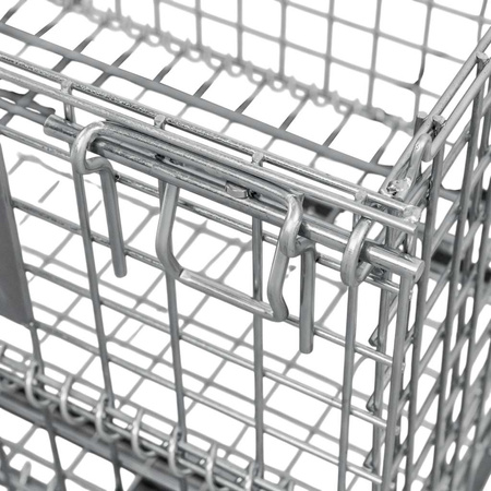 Pojemnik siatkowy gitterbox z kołami Mega-M 80x60x64 cm kosz metalowy składany