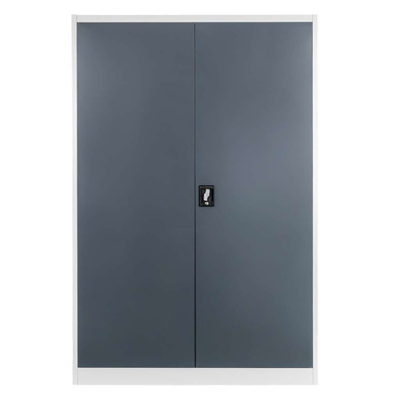 Szafa metalowa na dokumenty Mega-M J-120 szara/ grafitowy front S-120 cm G-40 cm H-185 cm skręcana N