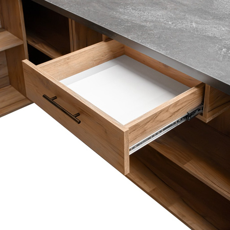 Lada sklepowa sprzedażowa Mega-M H-87 cm L-360 cm G-60 cm dąb kraft