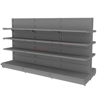 Regał sklepowy gondola Mega-M Basic H-165 cm L-303 cm 2xG-50/6x40 cm (GC-108 cm) antracyt N