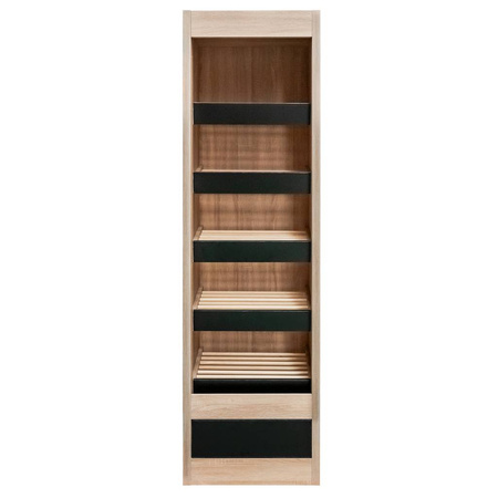 Regał na pieczywo Mega-M moduł otwarty H-205 cm L-60 cm G-58 cm dąb sonoma / czarny N