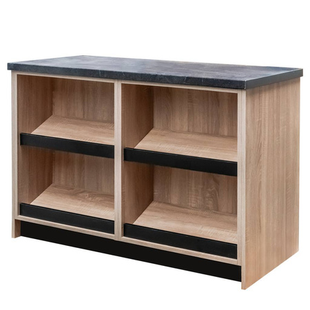 Lada sklepowa sprzedażowa impulsowa Mega-M H-90 cm L-125 cm G-60 cm dąb sonoma