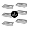 Pojemnik GN 1/1 ze stali nierdzewnej Mega-M 53×32,5×6,5 cm zestaw 6 szt.