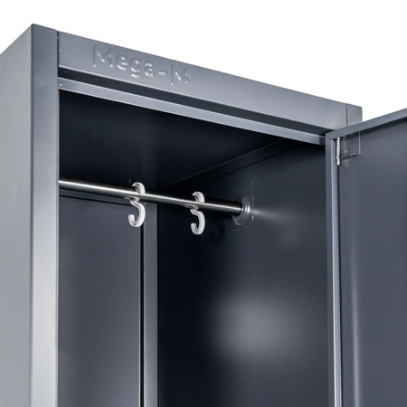 Szafka skrytkowa BHP Mega-M 2 skrytki 40x50x180 cm grafitowa