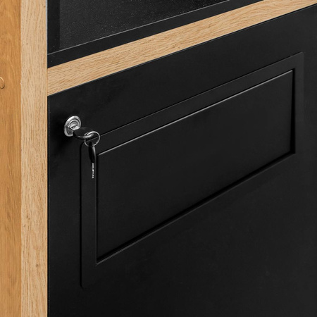 Kosz na śmieci ze stojakiem na tace Mega-M H- 120 cm L- 60 cm G- 58 cm dąb kamienny