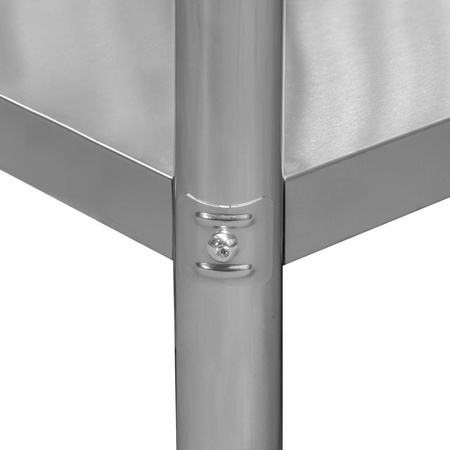 Stół ze stali nierdzewnej przyścienny z półką Mega-M STANDARD S-100 cm G-60 cm H-85 cm N