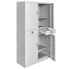 Szafa biurowa metalowa na dokumenty Mega-M WENUS pełne drzwi 2 szuflady S- 90 cm G- 40 cm H-185 cm szara