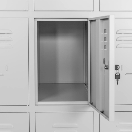 Szafa skrytkowa BHP Mega-M 12 skrytek 90x50x180 cm szara
