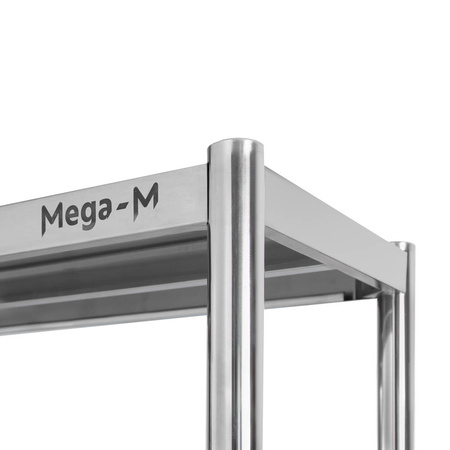 Regał ze stali nierdzewnej skręcany z 4 półkami Mega-M S-80 cm G-60 cm H-180 cm N