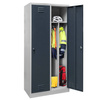 Szafka ubraniowa BHP Mega-M J-80 2 drzwiowa z przegrodami szara/ grafitowy front S-80 cm G-50 cm H-180 cm skręcana N