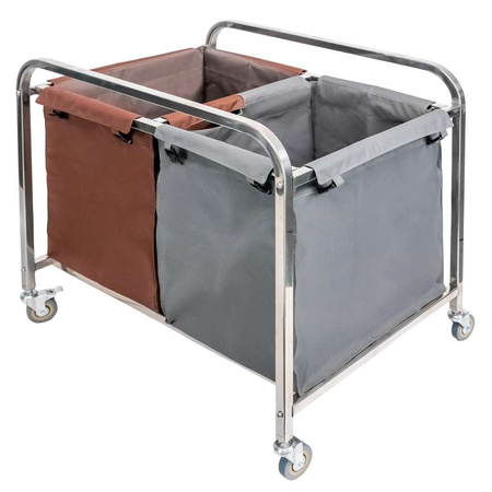 Wózek hotelowy na pranie 2-komory Mega-M S-90 cm G-65 cm H-85 cm niebieski N
