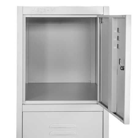 Szafka skrytkowa BHP Mega-M J-40/4 4 drzwiowa szara S-40 cm G-50 cm H-180 cm skręcana N
