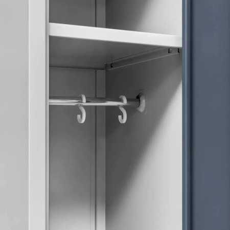 Szafka ubraniowa BHP Mega-M J-60 2 drzwiowa szara/ grafitowy front  S-60 cm G-50 cm H-180 cm skręcana N