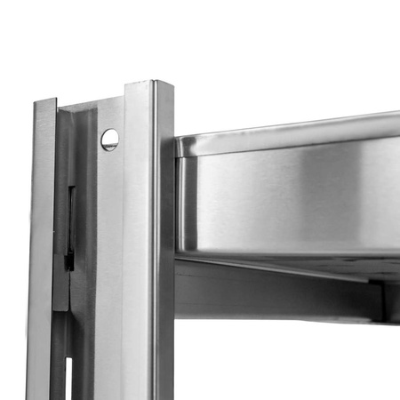 Półka ze stali nierdzewnej wisząca dwupoziomowa Mega-M 150x30 cm