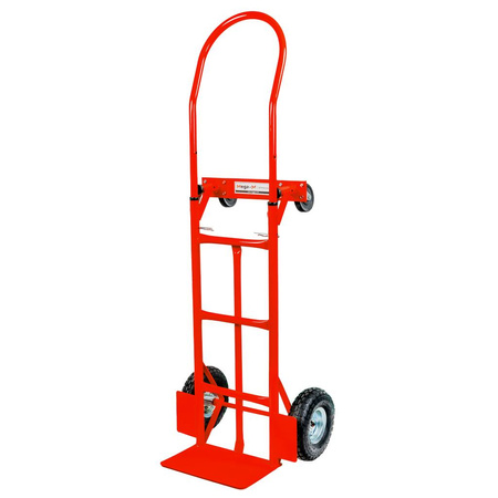 Rozkładany wózek transportowy 2w1 magazynowy młynarka taczkowy Mega-M 250kg czerwony