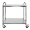 Wózek kelnerski ze stali nierdzewnej 2-półkowy Mega-M STANDARD S-85 cm G-45 cm H-90 cm N