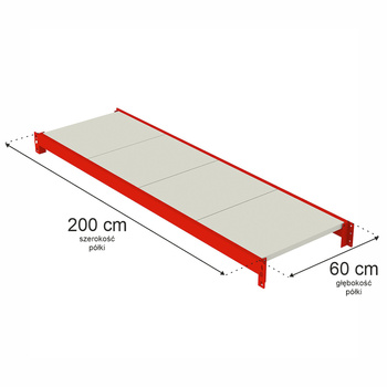 Półka do regału magazynowego Mega-M FORTIS L-200 cm G-60 cm N