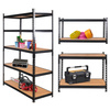 Regał magazynowy Mega-M Pro Loft H-180 cm L-90 cm G-40 cm 5 półek z MDF 6,2 mm (275kg) czarny N