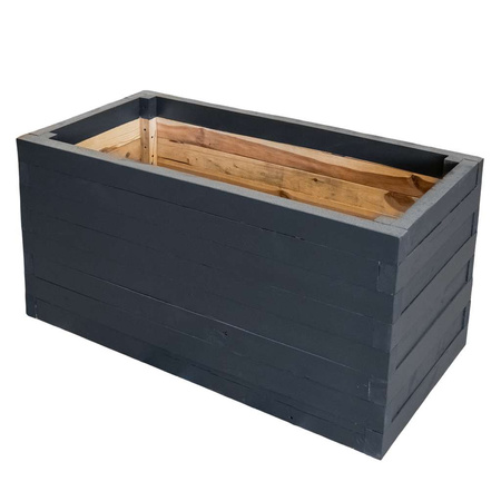 Donica kwiatowa drewniana Mega-M H-74 cm L-120 cm G-60 cm antracyt