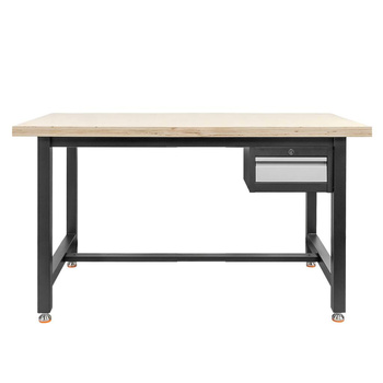 Stół warsztatowy Mega-M S-150 cm + szafka 1 szuflada system 01 grafit/front szary N